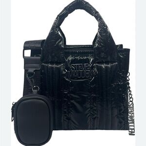 Steve Madden Black Structured Tote Bag